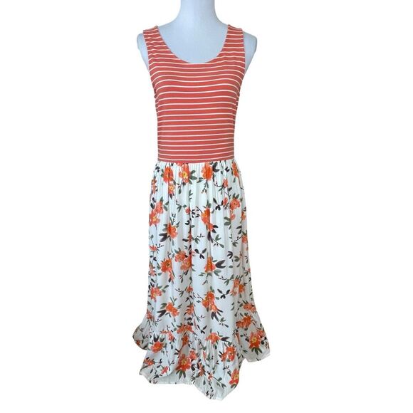 Matilda Jane Dream Chasers In The Springtime Tank Dress Maxi Dress Coral Orange - Picture 1 of 11